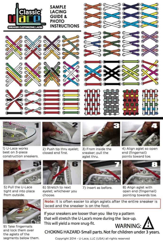 Lacing Guide ULACE NO TIE LACES